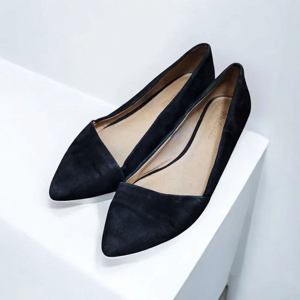 Madewell Womens Lizbeth Leather/Suede Pointed Toe Loafer Flats Shoes Size 9.5